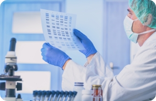 Stock image of a scientist analysing a DNA sequence to represent access to AIBL data through grant submissions.
